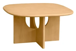 Table basse design bois clair manguier massif L80 cm MASSARI