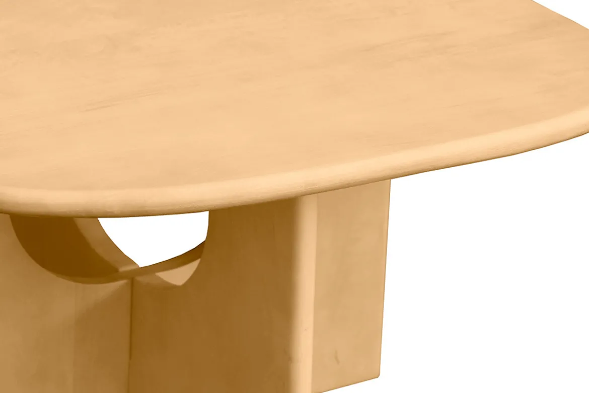 Table basse design bois clair manguier massif L80 cm MASSARI