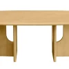 Table basse design bois clair manguier massif L100 cm MASSARI