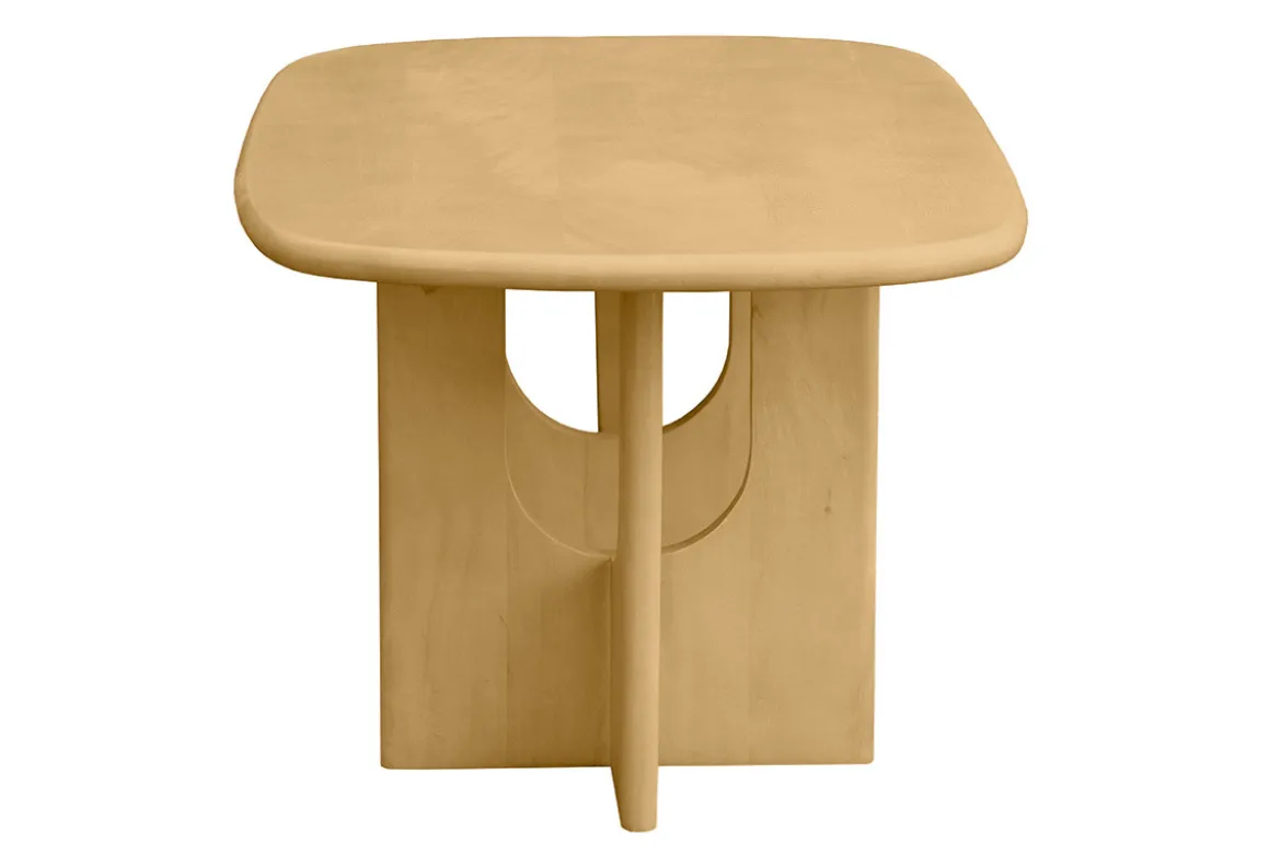 Table basse design bois clair manguier massif L100 cm MASSARI
