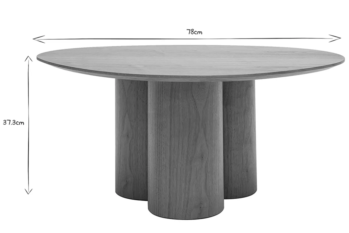 Table basse design bois foncé noyer L78 cm HOLLEN