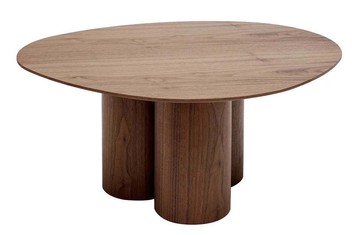 Table basse design bois foncé noyer L78 cm HOLLEN
