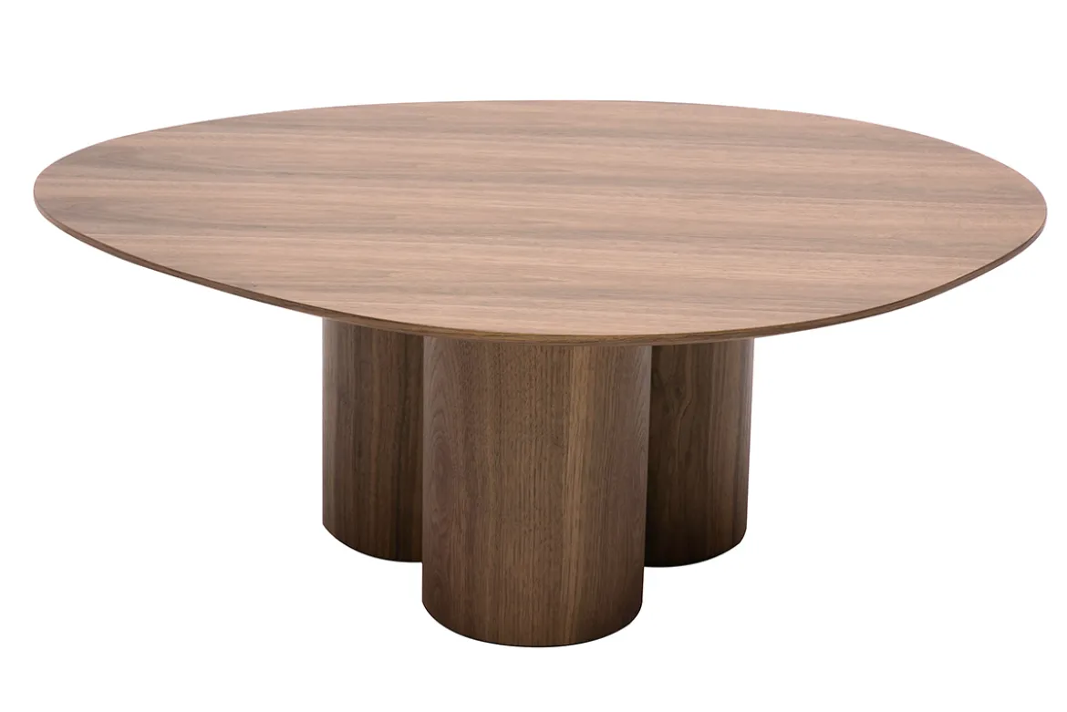 Table basse design bois foncé noyer L100 cm HOLLEN
