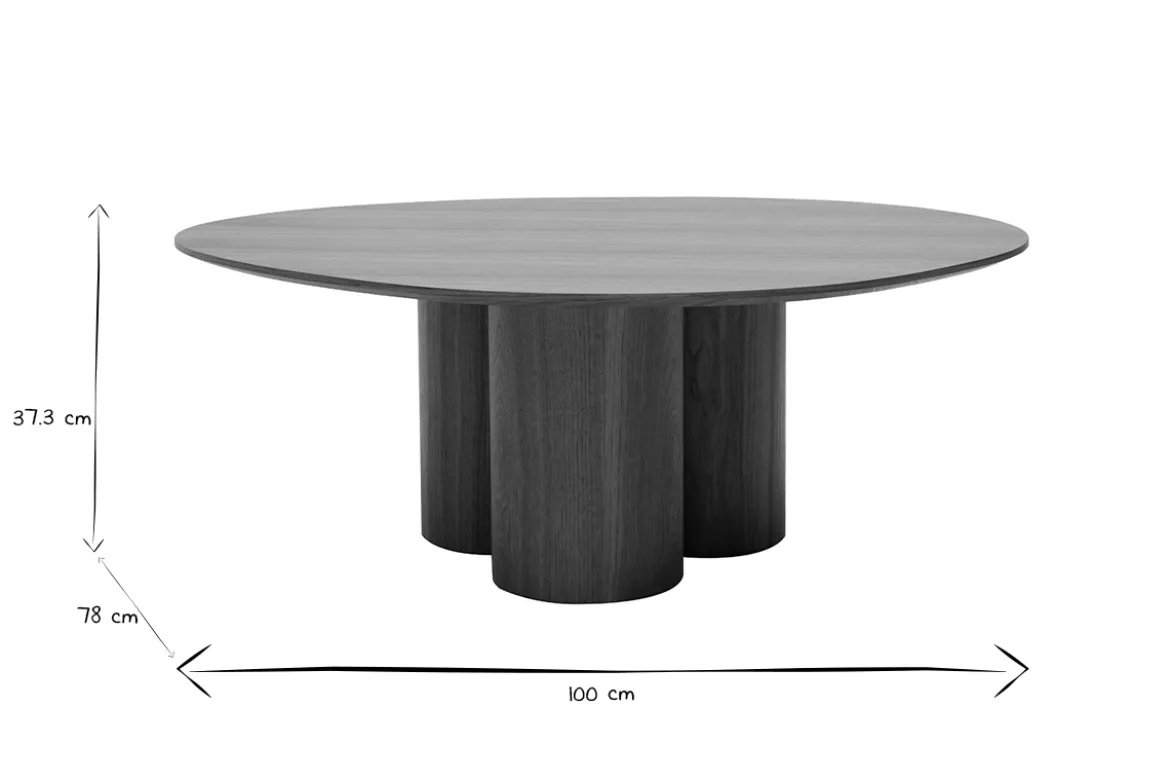 Table basse design bois foncé noyer L100 cm HOLLEN