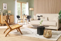 Table basse design bois noir L78 cm HOLLEN