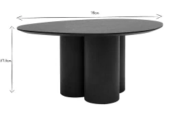 Table basse design bois noir L78 cm HOLLEN