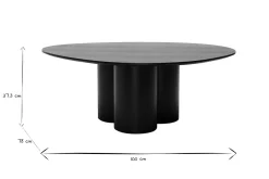 Table basse design bois noir L100 cm HOLLEN