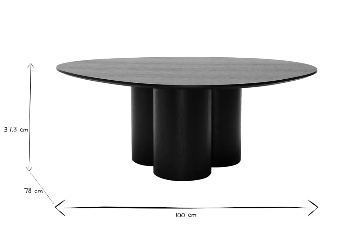 Table basse design bois noir L100 cm HOLLEN