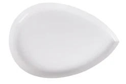 Table basse design en acier laqué blanc et doré L80 cm DROP