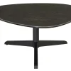 Table basse design en céramique noire et métal L84 cm LEWA