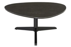 Table basse design en céramique noire et métal L84 cm LEWA