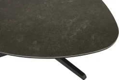 Table basse design en céramique noire et métal L84 cm LEWA