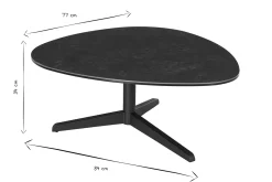 Table basse design en céramique noire et métal L84 cm LEWA