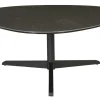 Table basse design en céramique noire et métal L100 cm LEWA