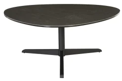 Table basse design en céramique noire et métal L100 cm LEWA