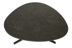 Table basse design en céramique noire et métal L100 cm LEWA