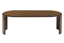Table basse design ovale en bois foncé noyer L120 cm ASSA