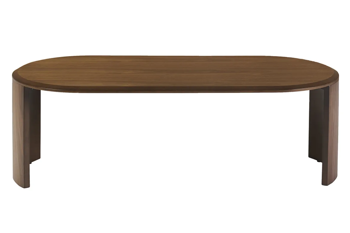 Table basse design ovale en bois foncé noyer L120 cm ASSA