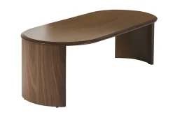 Table basse design ovale en bois foncé noyer L120 cm ASSA