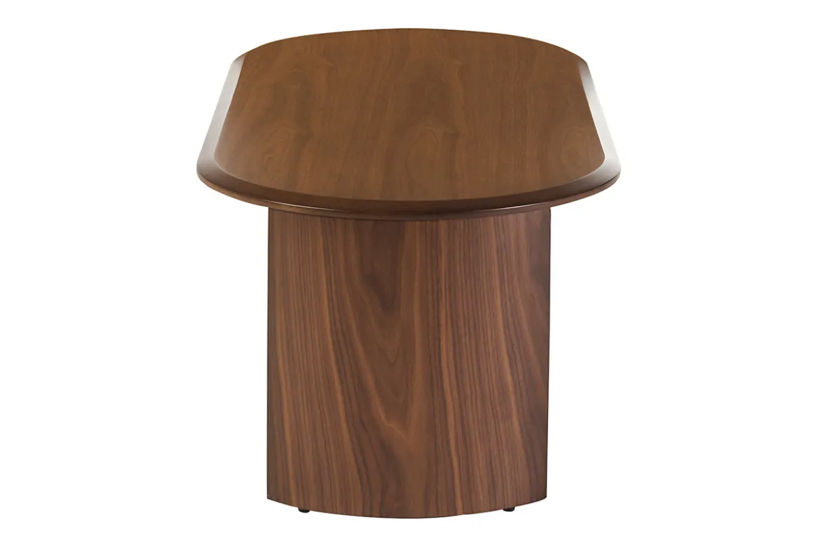 Table basse design ovale en bois foncé noyer L120 cm ASSA