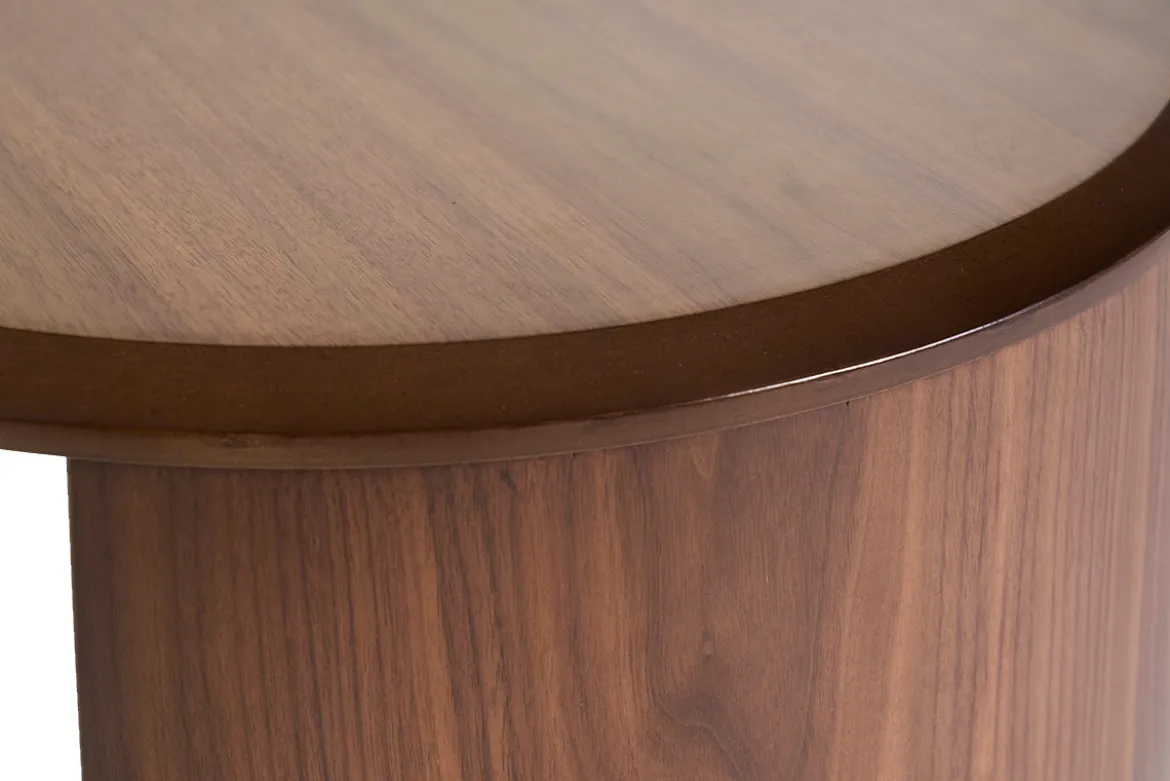 Table basse design ovale en bois foncé noyer L120 cm ASSA