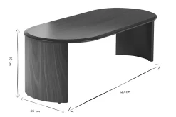 Table basse design ovale en bois foncé noyer L120 cm ASSA