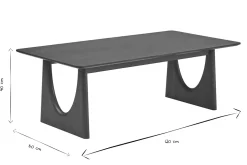 Table basse design rectangulaire en bois foncé noyer L120 cm KUALA