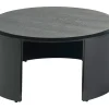 Table basse design ronde bois noir D80 cm ZAHRA