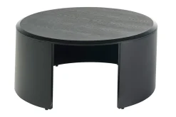 Table basse design ronde bois noir D80 cm ZAHRA