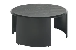 Table basse design ronde bois noir D80 cm ZAHRA