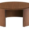 Table basse design ronde en bois foncé noyer D80 cm ZAHRA