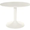 Table basse design ronde en céramique blanche et métal D60 cm MALOU