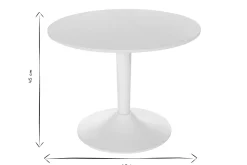 Table basse design ronde en céramique blanche et métal D60 cm MALOU