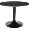 Table basse design ronde en céramique noire et métal D60 cm MALOU