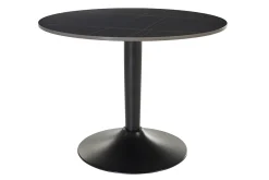 Table basse design ronde en céramique noire et métal D60 cm MALOU