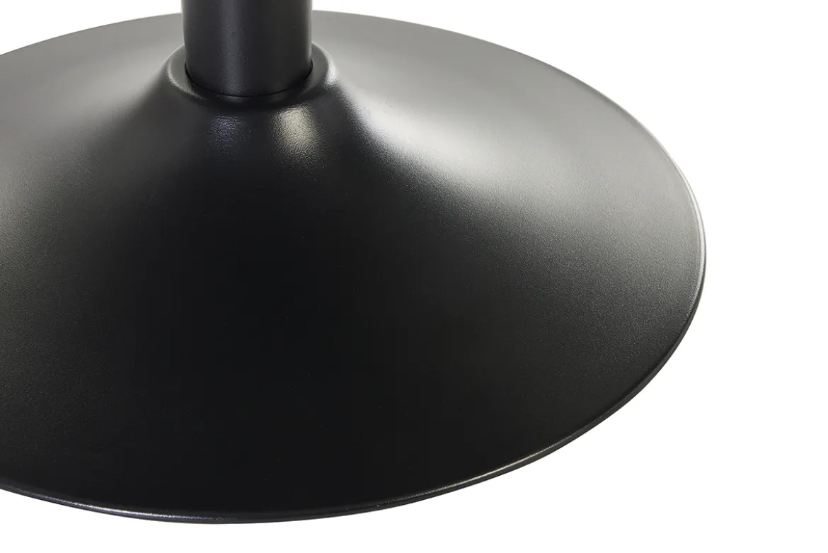 Table basse design ronde en céramique noire et métal D60 cm MALOU