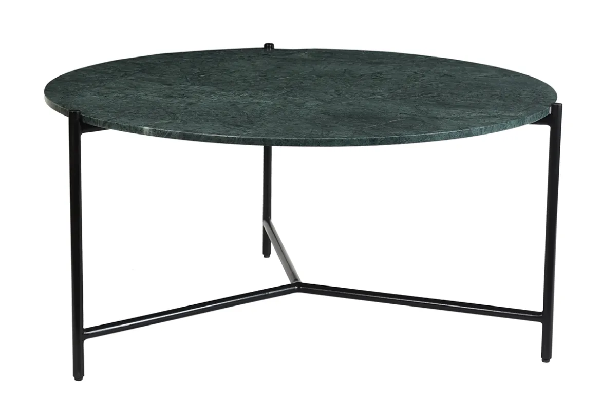 Table basse design ronde en marbre vert D90 cm BUMCELLO