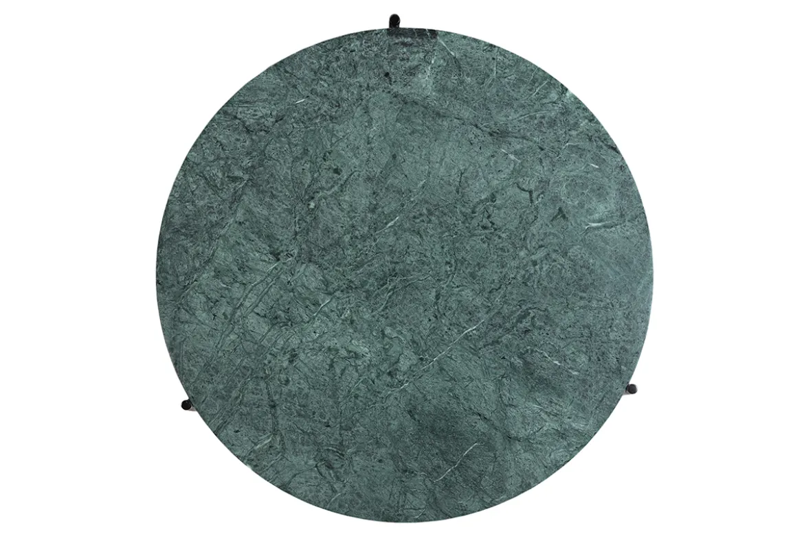 Table basse design ronde en marbre vert D90 cm BUMCELLO