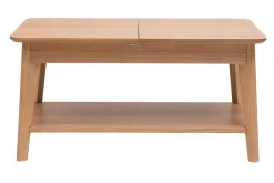 Table basse extensible rectangulaire en bois clair L90-120 cm VILI