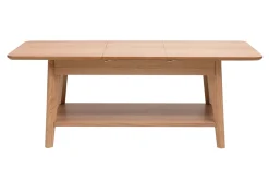 Table basse extensible rectangulaire en bois clair L90-120 cm VILI