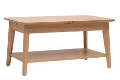 Table basse extensible rectangulaire en bois clair L90-120 cm VILI