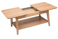 Table basse extensible rectangulaire en bois clair L90-120 cm VILI