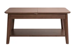 Table basse extensible rectangulaire en bois foncé L90-120 cm VILI