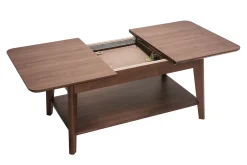 Table basse extensible rectangulaire en bois foncé L90-120 cm VILI