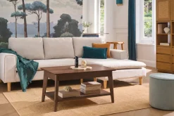 Table basse extensible rectangulaire en bois foncé L90-120 cm VILI