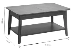 Table basse extensible rectangulaire en bois foncé L90-120 cm VILI