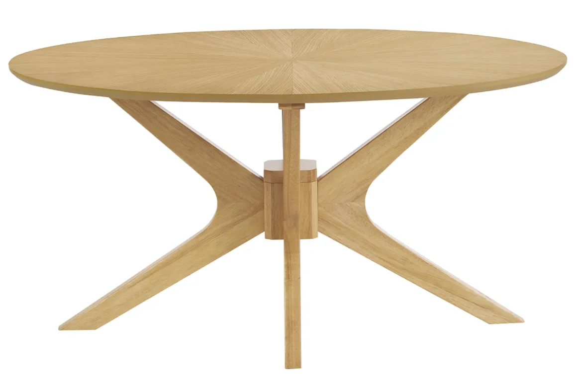 Table basse ovale bois clair chêne L90 cm DIELLI