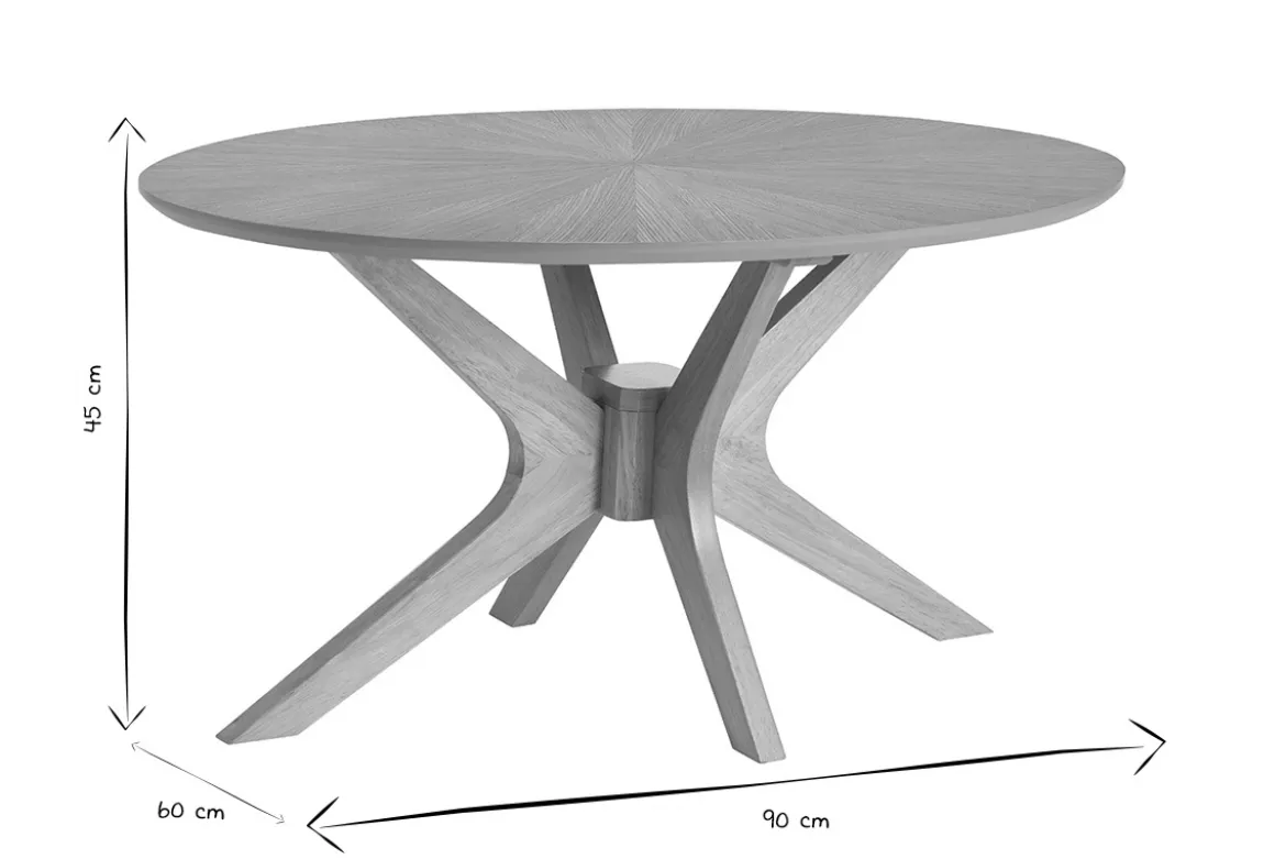 Table basse ovale bois clair chêne L90 cm DIELLI
