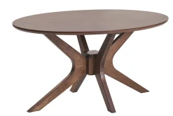 Table basse ovale bois foncé noyer L90 cm DIELLI