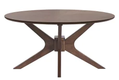 Table basse ovale bois foncé noyer L90 cm DIELLI